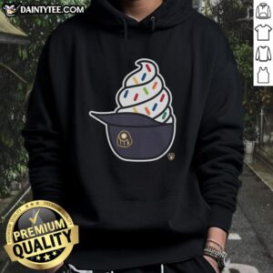 Awesome Milwaukee Brewers ice cream hoodie featuring vibrant team colors and a fun, cozy design for fans.