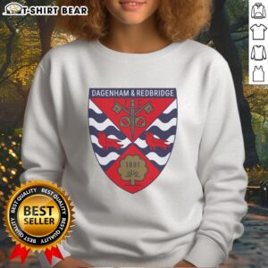 Alt Text: Top Dagenham and Redbridge FC Logo 1881 Sweatshirt featuring the club emblem on a stylish design.