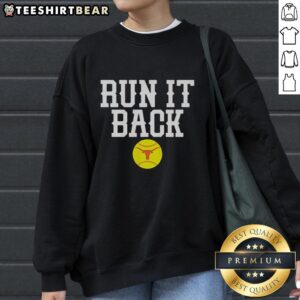 Premium Texas Longhorn Baseball Run It Back sweatshirt, featuring a stylish design perfect for fans and cozy wear.
