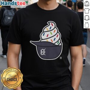 Awesome Detroit Tigers Ice Cream T-Shirt featuring vibrant graphics and a fun design for baseball fans.