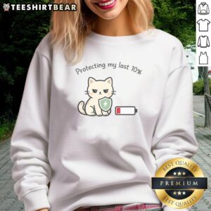 Cozy Nice Protecting My Last 10 Introvert Cat Sweatshirt featuring a cute cat design for introvert cat lovers.