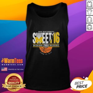 Good Michigan Wolverines NCAA Women's Sweet 16 2026 Men's March Madness tank top featuring bold team graphics.