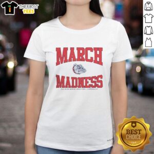 Alt Text: Gonzaga Bulldogs March Madness 2026 NCAA Women's Basketball Championship ladies tee showcasing team pride and style.