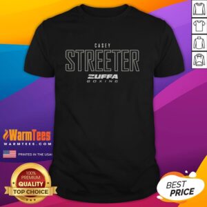 Alt Text: Nice Casey Streeter Zuffa Boxing Elite T-Shirt featuring bold graphics and a comfortable fit for boxing enthusiasts.