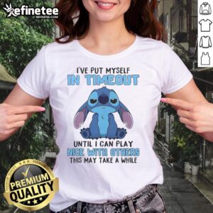 Original Stitch I've Put Myself In Timeout Ladies Tee featuring a playful design for women seeking comfy style.