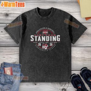 Good Circleville Tigers 2026 OHSAA Girls Basketball Division 4 Last Four Standing washed t-shirt displayed on a hanger.