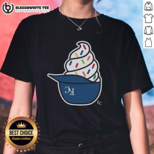 Pretty Kansas City Royals ice cream ladies tee featuring vibrant team colors and playful design for fans.