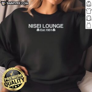 Vintage Hot Nisei Lounge Est 1951 sweatshirt featuring bold graphic design and cozy fit, perfect for casual wear.