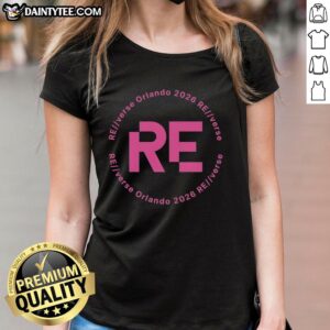 Nice Reverse Orlando 2026 Re-Logo ladies tee featuring a stylish design, perfect for fans of the upcoming event.