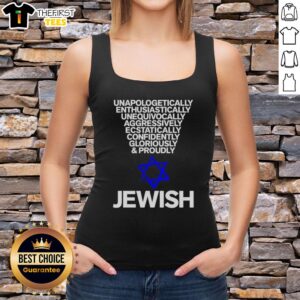 Premium Jewish tank top featuring a bold and confident design, perfect for expressing unapologetic enthusiasm.
