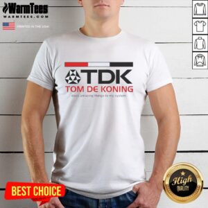 Nice TDK Corporate Mark Tom De Koning T-shirt showcasing creativity and innovation in design, perfect for fans and collectors.