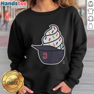 Awesome Cleveland Guardians ice cream sweatshirt featuring vibrant team colors and cozy design for fans.