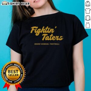 Vintage ladies tee featuring the Idaho Vandals 2025 Fightin' Taters script design, perfect for fans and casual wear.