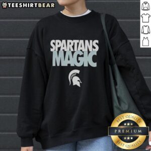 Top Michigan State Spartans NCAA Magic logo sweatshirt featuring vibrant green and white design for fans.