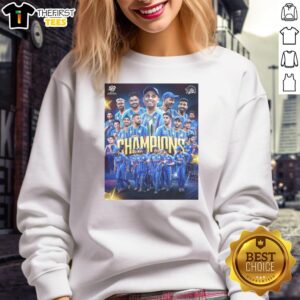 Hot Indian Cricket Congratulations ICC Men's T20 World Cup 2026 Ensquare Sweatshirt featuring vibrant design and team spirit.