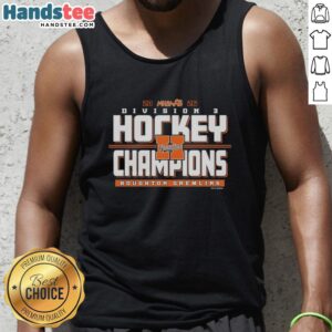 Awesome Houghton Gremlins 2026 MHSAA Hockey Division 3 Champions tank top design featuring team logo and colors.