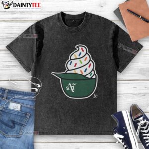 Nice Athletics Baseball Ice Cream Washed T-Shirt in soft cotton, perfect for casual outings or sports events.
