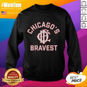 Alt Text: Official Chicago's Bravest Logo Sweatshirt featuring a bold design, perfect for firefighters and supporters.