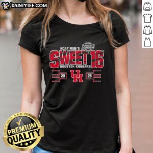 2026 Men's March Madness Houston Cougars Sweet 16 ladies tee featuring team colors and logo, perfect for fans.