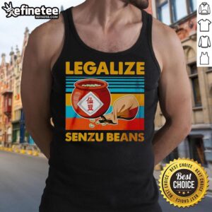 Alt Text: Premium Legalize Senzu Beans Dragon Ball tank top featuring vibrant graphics and a comfortable fit for fans.