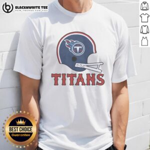 Alt Text: Tennessee Titans football logo displayed on a large helmet graphic t-shirt design for fans.