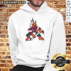 Nice Arizona Coyotes NHL Kachina Coyote logo hoodie featuring vibrant colors and stylish design for fans.