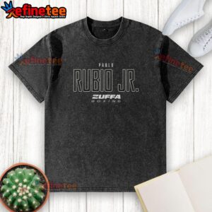 Alt Text: Official Pablo Rubio Jr. Zuffa Boxing Elite Washed T-Shirt featuring a stylish design for boxing fans and enthusiasts.