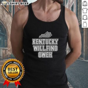 Pretty Kentucky Will Find Oweh tank top displayed on a mannequin against a vibrant background.