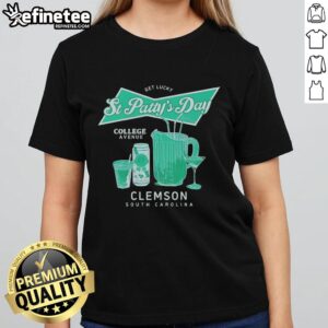 Official Get Lucky St. Patty's Day tee for ladies in Tiger Town, Clemson, South Carolina, perfect for festive celebrations.
