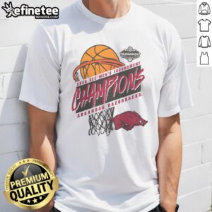 Awesome Arkansas Razorbacks 2026 SEC Men's Basketball Tournament Champions T-Shirt showcasing team pride and victory.