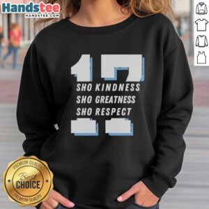 Alt Text: Official Shohei Ohtani sweatshirt featuring 'Sho Kindness, Sho Greatness, Sho Respect' design for Los Angeles Dodgers fans.