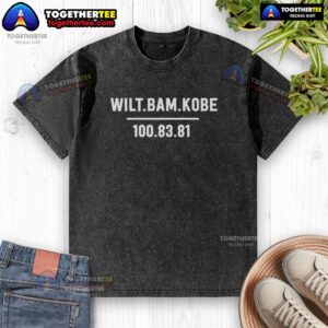Washed t-shirt featuring Wilt Chamberlain, Kobe Bryant, and Bam Adebayo, highlighting NBA history's top scorers.