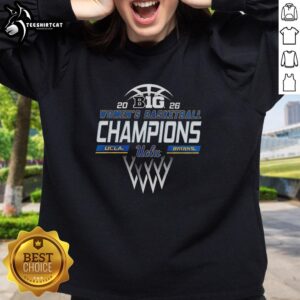 Alt Text: Premium UCLA Bruins Women's Basketball NCAA 2026 Big Ten logo sweatshirt in navy blue, perfect for fans.