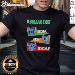 Alt Text: Top Stitch X Dollar Tree Mood T-Shirt featuring 'Idk I dont care Idc Idgaf' design, perfect for casual wear.