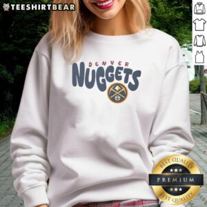Awesome Denver Nuggets Bubble Sweatshirt featuring vibrant team colors and logo, perfect for fans and casual wear.