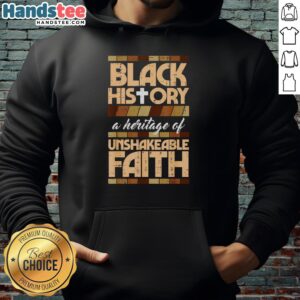 Alt Text: Unshakeable Faith Christian hoodie showcasing Black History pride and vibrant design, perfect for casual wear.