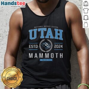 Nice Utah Mammoth Hockey Legacy Crest Tank Top featuring a stylish design and vibrant colors, perfect for fans.