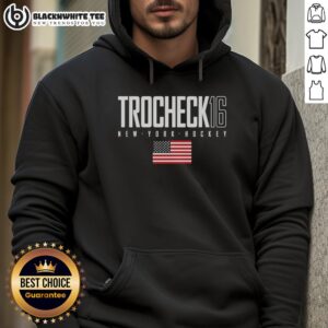 Good Vincent Trocheck 16 New York Rangers USA Flag Elite Hoodie showcasing team spirit and patriotic design.