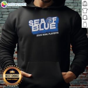 Good Steinbach Pistons Sea of Blue 2026 MJHL Playoff Hoodie featuring team logo and vibrant blue design.