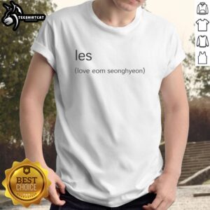Official Les Love Eom Seonghyeon T-Shirt featuring vibrant design and comfortable fit, perfect for fans and casual wear.