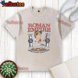 Awesome Red Sox Roman Anthony Roman Empire washed t-shirt featuring vibrant graphics and a comfortable fit.