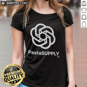 Good Pasta Supply Co. OpenAI ChatGPT logo on a ladies tee, showcasing a stylish design for pasta lovers and tech enthusiasts.
