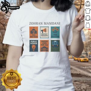Premium Zohran Mamdani Tax the Rich Ladies Tee featuring bold graphic design on a stylish, comfortable fit.