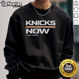 Premium New York Knicks Now By Chat Sports T-Shirt - Image 4