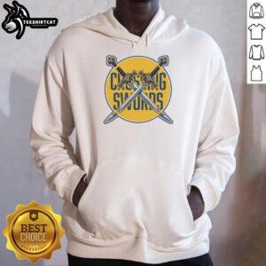 Premium Crossing Swords Podcast logo hoodie featuring a bold design and vibrant colors, perfect for fans of the show.