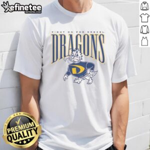 Vintage Drexel University t-shirt featuring Good Fight On slogan, perfect for alumni and college apparel enthusiasts.