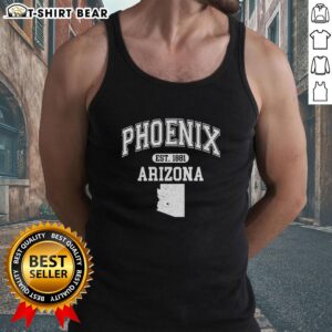 Pretty Phoenix Arizona Est 1881 varsity tank top featuring a stylish design and vibrant colors for casual wear.