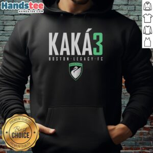 Official Kaka3 Boston Legacy FC Logo Hoodie featuring vibrant team colors and unique design for fans.