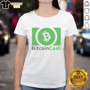 Stylish ladies' tee featuring the Top Bitcoin Cash logo in vibrant colors, perfect for cryptocurrency enthusiasts.
