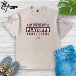 2026 Lady Tigers playoff shirt for Nice Texas Class 5A D1 AM, featuring a stylish washed design for team spirit.